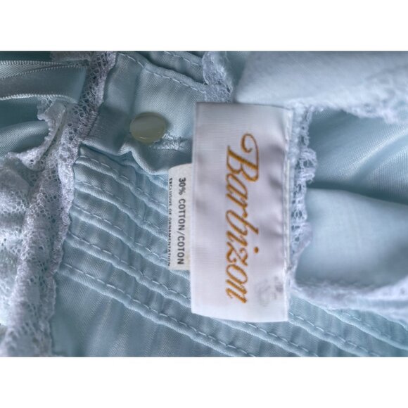 Barbizon Blue Cuddleskin Small Nightgown Cottagecore Angelic Feminine Lace & But - Picture 5 of 10
